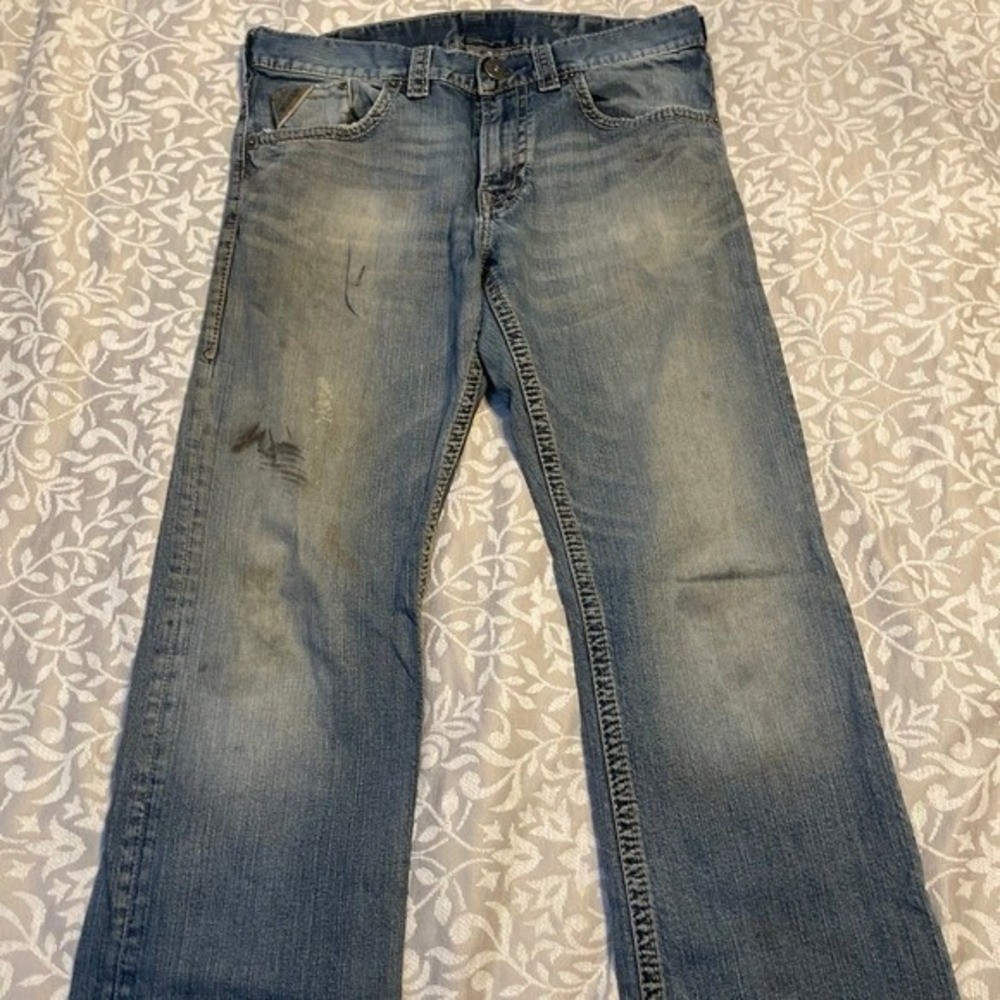Silver‎ Jeans Co Grayson Straight Leg Men's Blue Denim W34 L32 Distressed (A14)